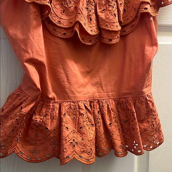 Express Orange Ruffled Blouse - Picture 4 of 5